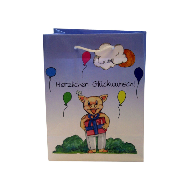Papiersackerl Glückwunsch 22x17,5x9,8 cm