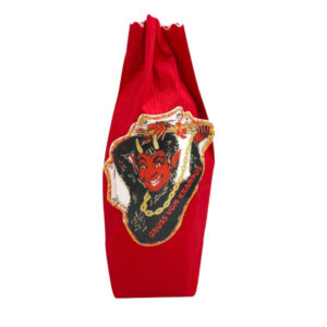 Kreppkrampussackerl mit weißem Motiv 29x8x17 cm