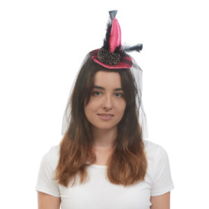 Minihexenhut mit Schleier sort.