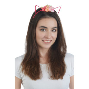 pinker Haarreifen mit Blüten