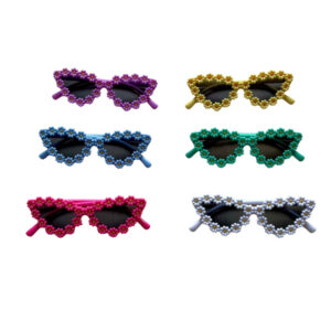 Flower-Power Brille sort.