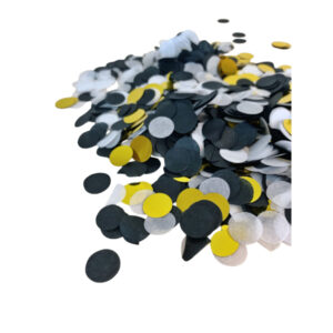 2,5 cm schwarz/gold/weiß Konfetti 15 g