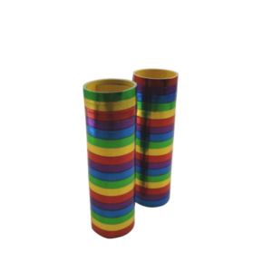 2er Pack Luftschlange bunt metallic