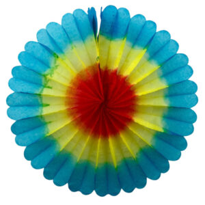 Fächer rosa/gelb/blau