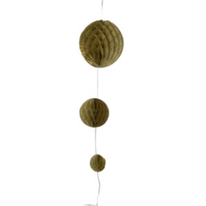 Deckenhänger mit 3 Wabenbällen gold