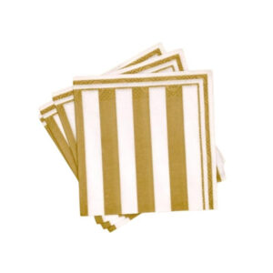 weiße Servietten mit goldenen Streifen 12er Pack