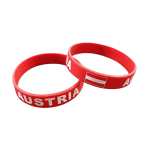 Gummiarmband rot/weiss/rot