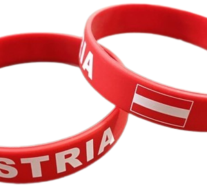 Gummiarmband rot/weiss/rot