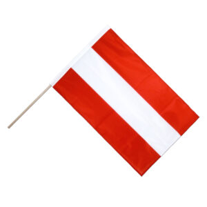 Flagge Österreich mit Stab (14x21 cm)
