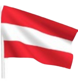 Flagge Österreich mit Stab (14*21cm)