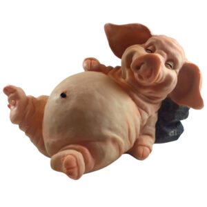 Deko Schwein schnarchend o. Batt, 26x18,5 cm