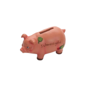 Sparschwein Schwarzgeld mit Schloß