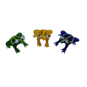 Glas Frosch färbig 4 cm