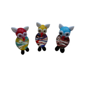 Glas Eule bunt, 4,5 cm