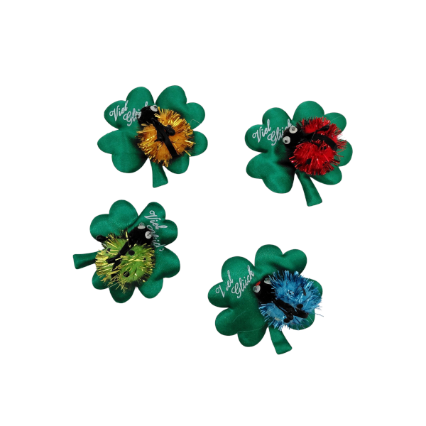 Pom Pon Käfer mit Glitter auf Klee, 5,5 cm