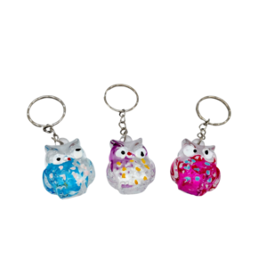 Schlüsselanhänger Kristall Eule, 3x2 cm