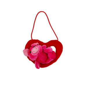 Plüschschwein im Herz z. Hängen, 16 cm