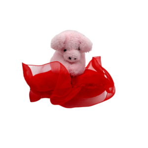 Plüschschwein auf Herz, 10 cm