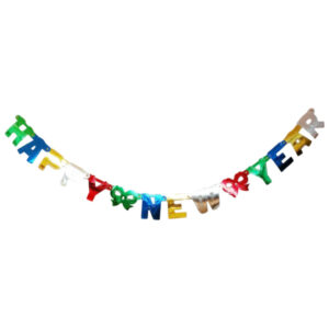 Girlande "Happy new year" bunt