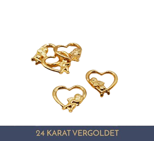 Vergoldetes Engerl im Herz 24 Karat
