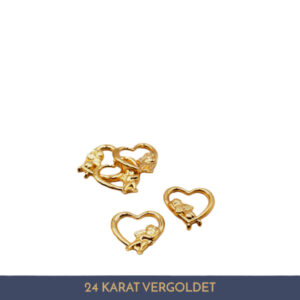 Vergoldetes Engerl im Herz 24 Karat