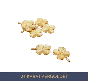 Vergoldetes Kleeblatt 24 Karat
