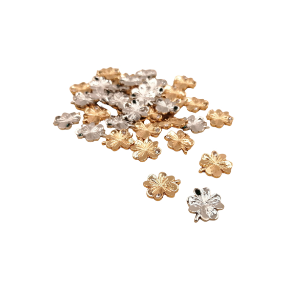 Gold/Silber Klee Metall mit Strassstein sort.