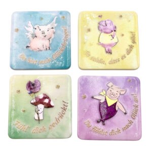 Magnetfliese mit Glücksmotiv sort.