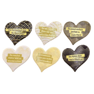 herzförmige Magnetfliese mit Glücksmotiv sort.