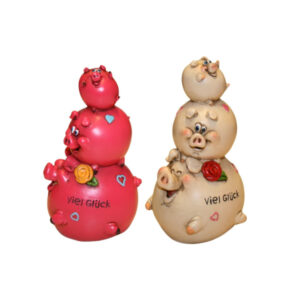 Drei kleine Kugelschweine Spardose sort.