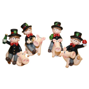 Rauchfangkehrer auf Schwein mit großer Nase sort.