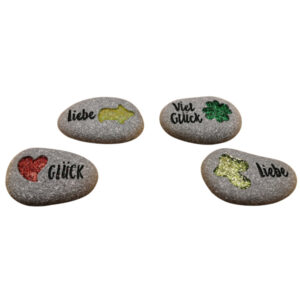 Polyresin Stein mit Glittersymbol