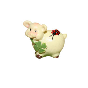 Schwein auf Filzklee sort.