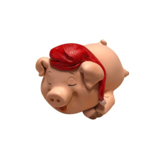 Dickes Schweinchen mit Schlafmütze sort.