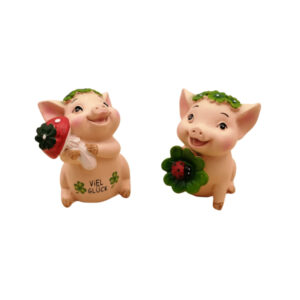 Schweinchen mit Kleekopfband sort.