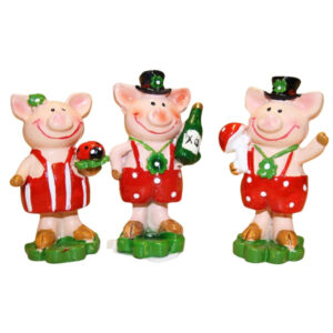 Schweine in roter Latzhose sort.