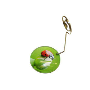 Glas Nugget Fotohalter mit Klee oder Käfer sort.
