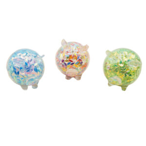 Glasschwein mit Blütenblattfüllung sort.