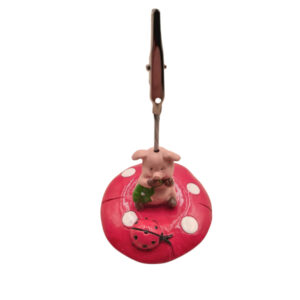 Schweinchen auf Pilzkappe Fotohalter