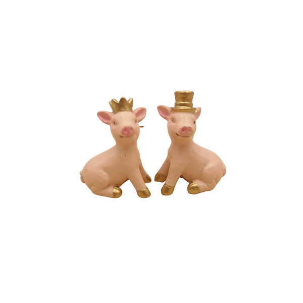 Schwein mit Krone oder Hut