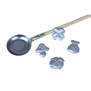 Silvesterguss Zinn 4er mit Löffel (im Beutel)