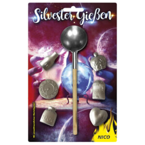 Wachsgießen, 6 Flachfiguren mit Löffel