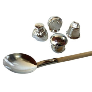 Silvesterguss Zinn 4er mit Löffel