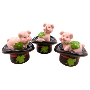 Schweinchen auf Zylinder sort.