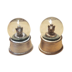 Schneekugel mit Schwein gold & silber Gr. I sort.