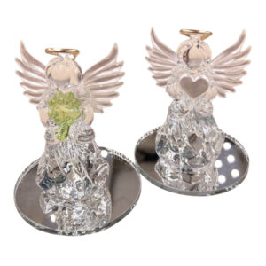 Glasengel auf Spiegel sort.