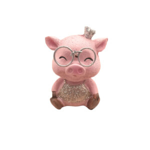 Glitterschweinchen mit Brille sort.