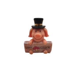 Schweinchen mit "Viel Glück" Tafel sort.