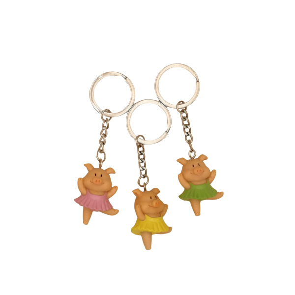 Schlüsselanhänger tanzendes Schwein sort.