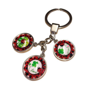 Schlüsselanhänger mit 3 Charms sort.